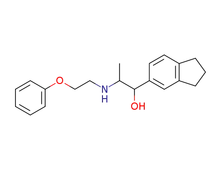 Molecular Structure of 63998-27-6 (1-(2,3-dihydro-1H-inden-5-yl)-2-[(2-phenoxyethyl)amino]propan-1-ol)