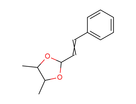 Molecular Structure of 6413-97-4 (4,5-Dimethyl-2-(2-phenylethenyl)-1,3-dioxolane)