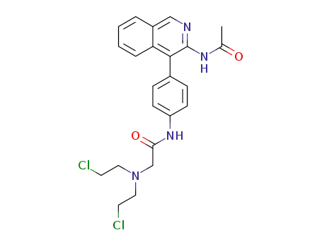 Molecular Structure of 64157-45-5 (N-{4-[3-(acetylamino)isoquinolin-4-yl]phenyl}-N~2~,N~2~-bis(2-chloroethyl)glycinamide)