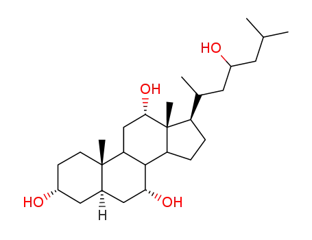 Molecular Structure of 30673-09-7 ((3a,5b,7a,12a)-Cholestane-3,7,12,23-tetrol)