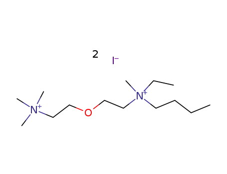 Molecular Structure of 64048-21-1 (N-ethyl-N-methyl-N-{2-[2-(trimethylammonio)ethoxy]ethyl}butan-1-aminium diiodide)