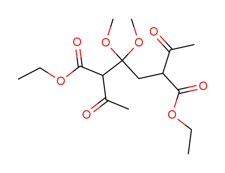 Molecular Structure of 131975-98-9 (2,5-diacetyl-3,3-dimethoxy-adipic acid diethyl ester)