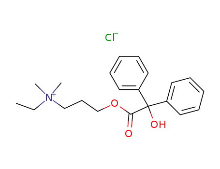 Molecular Structure of 64048-35-7 (N-ethyl-3-{[hydroxy(diphenyl)acetyl]oxy}-N,N-dimethylpropan-1-aminium chloride)