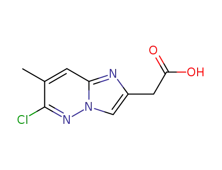 Molecular Structure of 64068-10-6 ((6-chloro-7-methylimidazo[1,2-b]pyridazin-2-yl)acetic acid)