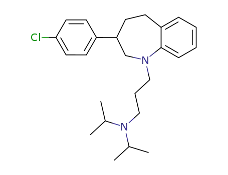 Molecular Structure of 64058-63-5 (2,3,4,5-Tetrahydro-3-(p-chlorophenyl)-1-[3-(diisopropylamino)propyl]-1H-1-benzazepine)