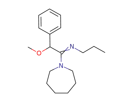 Molecular Structure of 64058-23-7 (Hexahydro-1-[2-methoxy-2-phenyl-1-(propylimino)ethyl]-1H-azepine)