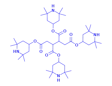 Molecular Structure of 64022-61-3 (tetrakis(2,2,6,6-tetramethyl-4-piperidyl) butane-1,2,3,4-tetracarboxylate)