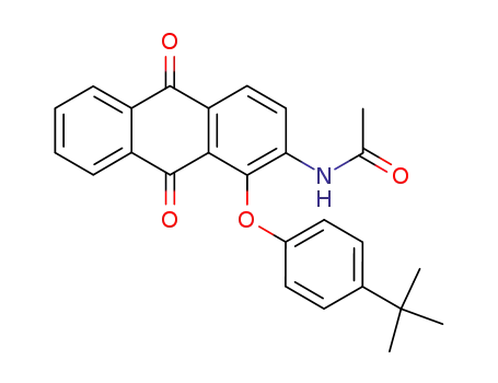 Molecular Structure of 68637-83-2 (N-[1-(4-tert-butylphenoxy)-9,10-dioxo-9,10-dihydro-2-anthracenyl]acetamide)