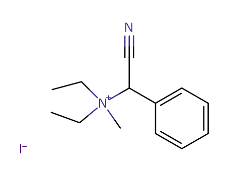 Molecular Structure of 64049-87-2 (N-[cyano(phenyl)methyl]-N-ethyl-N-methylethanaminium iodide)