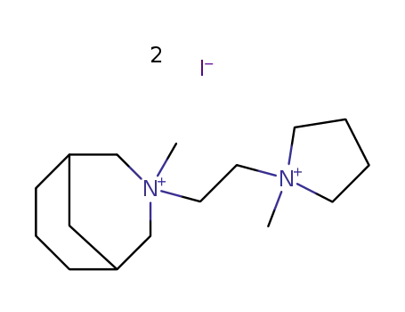 Molecular Structure of 64058-10-2 (3-methyl-3-[2-(1-methylpyrrolidinium-1-yl)ethyl]-3-azoniabicyclo[3.3.1]nonane diiodide)