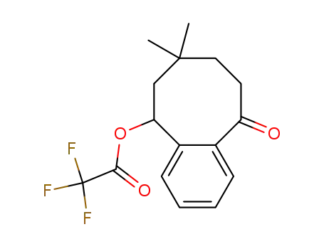 Molecular Structure of 64129-26-6 (Trifluoroacetic acid 5,6,7,8,9,10-hexahydro-7,7-dimethyl-10-oxobenzocycloocten-5-yl ester)