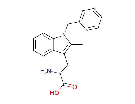 Molecular Structure of 64024-05-1 ((αS)-α-Amino-1-benzyl-2-methyl-1H-indole-3-propionic acid)