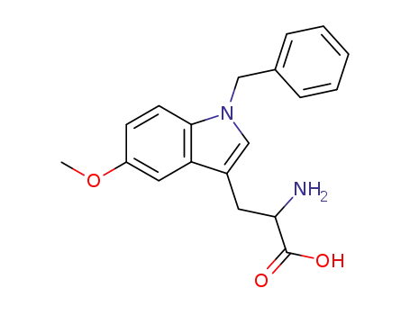 Molecular Structure of 64024-04-0 ((αS)-α-Amino-1-benzyl-5-methoxy-1H-indole-3-propionic acid)