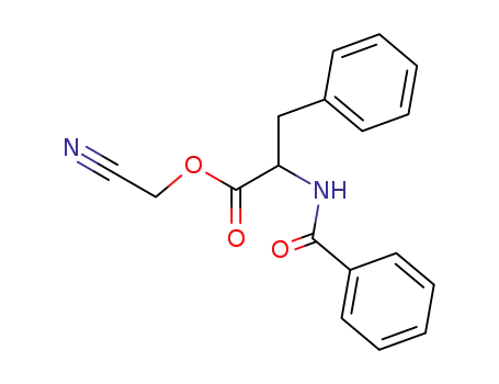 Molecular Structure of 64187-45-7 (N-Benzoyl-L-phenylalanine cyanomethyl ester)