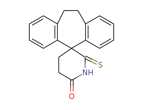 Molecular Structure of 64036-47-1 (10,11-Dihydro-2'-thioxospiro[5H-dibenzo[a,d]cycloheptene-5,3'-piperidin]-6'-one)