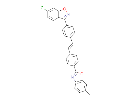 1,2-Benzisoxazole,6-chloro-3-[4-[2-[4-(6-methyl-2-benzoxazolyl)phenyl]ethenyl]phenyl]- cas  68699-78-5