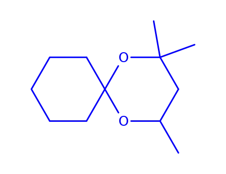 Molecular Structure of 6413-57-6 (2,2,4-trimethyl-1,5-dioxaspiro[5.5]undecane)
