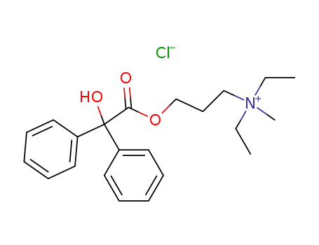 Molecular Structure of 64048-34-6 (N,N-diethyl-3-{[hydroxy(diphenyl)acetyl]oxy}-N-methylpropan-1-aminium chloride)