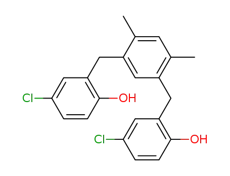 Molecular Structure of 63989-81-1 (2,2'-(4,6-Dimethyl-1,3-phenylenedimethylene)bis(4-chlorophenol))