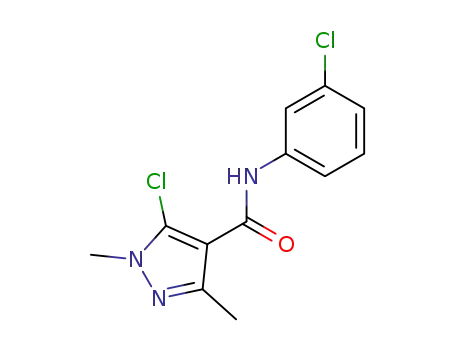 Molecular Structure of 64174-46-5 (5-chloro-N-(3-chlorophenyl)-1,3-dimethyl-1H-pyrazole-4-carboxamide)