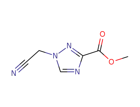 Molecular Structure of 64074-25-5 (1H-1,2,4-Triazole-3-carboxylicacid,1-(cyanomethyl)-,methylester(9CI))