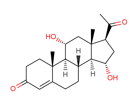 Molecular Structure of 640-33-5 ((11alpha,15alpha)-11,15-dihydroxypregn-4-ene-3,20-dione)