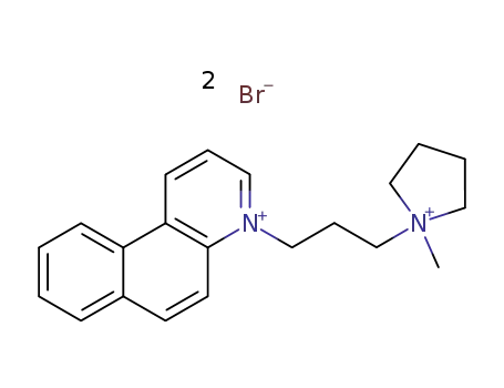 Molecular Structure of 64048-62-0 (4-[3-(1-methylpyrrolidinium-1-yl)propyl]benzo[f]quinolinium dibromide)