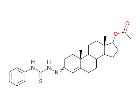 Androst-4-en-3-one,17-(acetyloxy)-, 3-[[(phenylamino)thioxomethyl]hydrazone], (17b)- (9CI) cas  68862-48-6