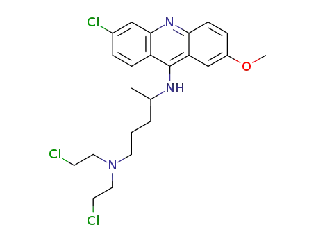 Molecular Structure of 64046-79-3 (1,4-Pentanediamine,N1,N1-bis(2-chloroethyl)-N4-(6-chloro-2-methoxy-9-acridinyl)-)