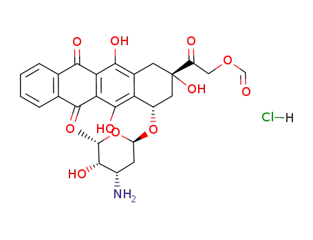 Molecular Structure of 95237-58-4 ((+)-14-formyloxy-4-demethoxydaunorubicin hydrochloride)