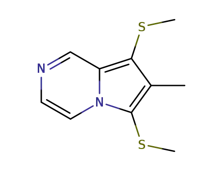 Molecular Structure of 84201-40-1 (7-methyl-6,8-bis(methylthio)pyrrolo(1,2-a)pyrazine)