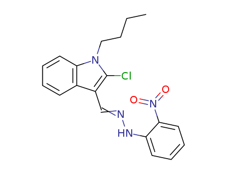 1H-Indole-3-carboxaldehyde,1-butyl-2-chloro-, 2-(2-nitrophenyl)hydrazone cas  64209-18-3
