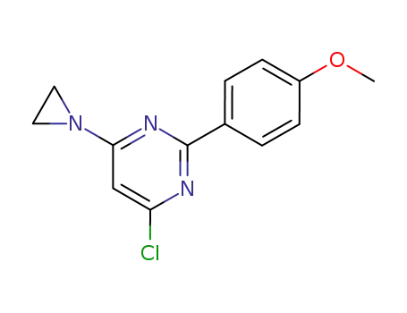 Molecular Structure of 64398-21-6 (4-(aziridin-1-yl)-6-chloro-2-(4-methoxyphenyl)pyrimidine)