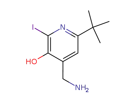 Molecular Structure of 69213-46-3 (4-(aminomethyl)-6-(1,1-dimethylethyl)-2-iodo-3-pyridinol)