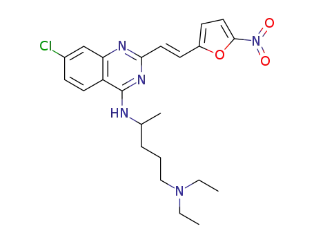 Molecular Structure of 69258-64-6 (Quinazoline, 7-chloro-4-(4-(diethylamino)-1-methylbutylamino)-2-(2-(5- nitrofuryl)vinyl)-)