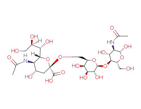 Molecular Structure of 64364-50-7 ((2R,4S,5R,6R)-5-acetamido-2-[[(2R,3S,4S,5R,6S)-6-[(2R,3S,4R,5R,6R)-5-acetamido-4,6-dihydroxy-2-(hydroxymethyl)oxan-3-yl]oxy-3,4,5-trihydroxy-oxan-2-yl]methoxy]-4-hydroxy-6-[(1S,2R)-1,2,3-trihydroxypropyl]oxane-2-carboxylic acid)