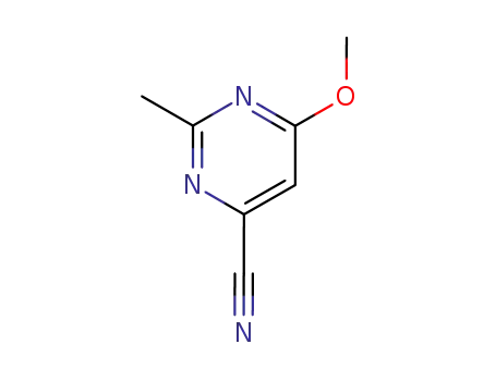 Molecular Structure of 64571-37-5 (4-Pyrimidinecarbonitrile, 6-methoxy-2-methyl- (9CI))
