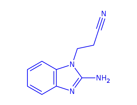 Molecular Structure of 64266-26-8 (1H-Benzimidazole-1-propanenitrile,2-amino-(9CI))