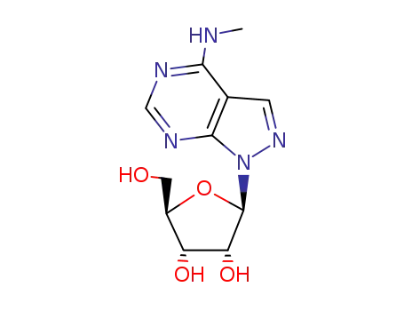 Molecular Structure of 64372-74-3 (N-methyl-1-pentofuranosyl-1H-pyrazolo[3,4-d]pyrimidin-4-amine)