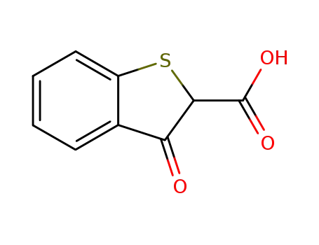 Molecular Structure of 6421-82-5 (3-Oxo-2,3-dihydrobenzo[b]thiophene-2-carboxylic acid)