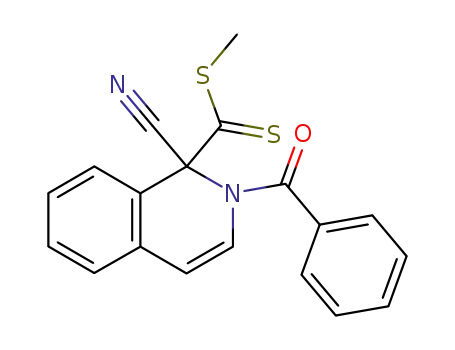 Molecular Structure of 6457-28-9 (methyl 2-benzoyl-1-cyano-1,2-dihydroisoquinoline-1-carbodithioate)