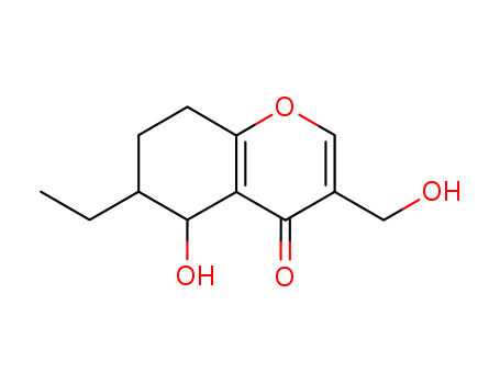 4H-1-Benzopyran-4-one,6-ethyl-5,6,7,8-tetrahydro-5-hydroxy-3-(hydroxymethyl)-, (5S,6R)-