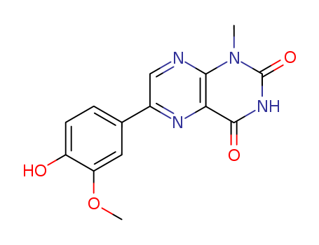 2,4(1H,3H)-Pteridinedione,6-(4-hydroxy-3-methoxyphenyl)-1-methyl-