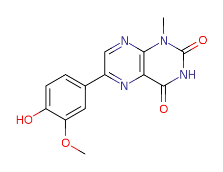 Molecular Structure of 64233-17-6 ((6E)-6-(3-methoxy-4-oxocyclohexa-2,5-dien-1-ylidene)-1-methyl-5,6-dihydropteridine-2,4(1H,3H)-dione)