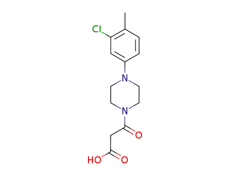Molecular Structure of 106321-53-3 (3-[4-(3-chloro-4-methyl-phenyl)-piperazino]-3-oxo-propionic acid)