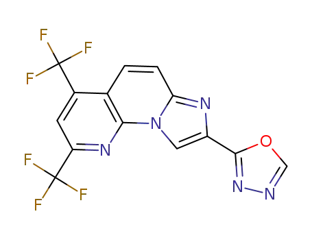 Molecular Structure of 691868-88-9 (8-(1,3,4-OXADIAZOL-2-YL)-2,4-BIS(TRIFLUOROMETHYL)IMIDAZO[1,2-A][1,8]NAPHTHYRIDINE)