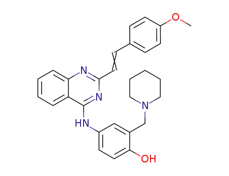 4-[[2-[(E)-2-(4-methoxyphenyl)ethenyl]quinazolin-4-yl]amino]-2-(piperidin-1-ylmethyl)phenol