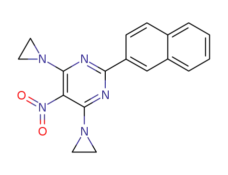 Molecular Structure of 64440-96-6 (4,6-bis(aziridin-1-yl)-2-(naphthalen-2-yl)-5-nitropyrimidine)
