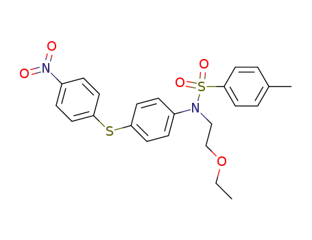 Molecular Structure of 857005-04-0 (toluene-4-sulfonic acid-[<i>N</i>-(2-ethoxy-ethyl)-4-(4-nitro-phenylsulfanyl)-anilide])
