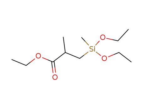 Molecular Structure of 6449-52-1 (3-[Diethoxy(methyl)silyl]-2-methylpropionic acid ethyl ester)